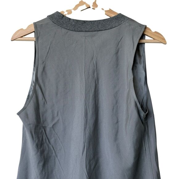 Brunello Cucinelli XL Silk Gray Sleeveless Blouse - Picture 6 of 12